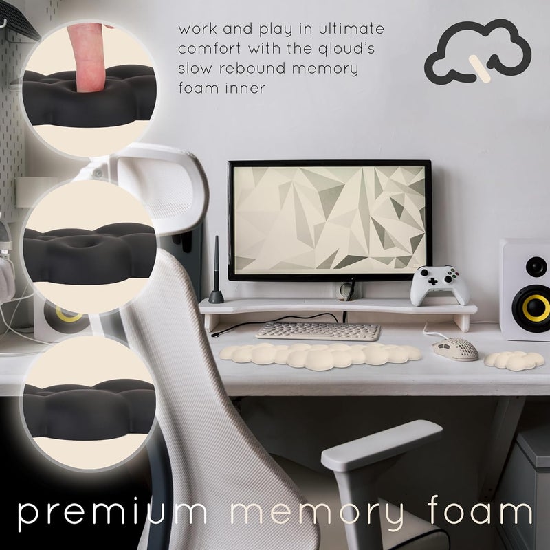 Create-ables Qloud Cloud Wrist Rest Keyboard Wrist Rest for Computer Keyboard Pad, Cloud Keyboard Wrist Rest, Wrist Pad for Keyboard, Memory Foam, Non Slip Base, Comes with Mouse Pad - Beige - Image 5